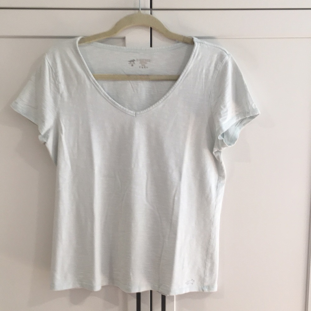 Horney Toad Woman’s Short Sleeve V Neck Tee. Size L.